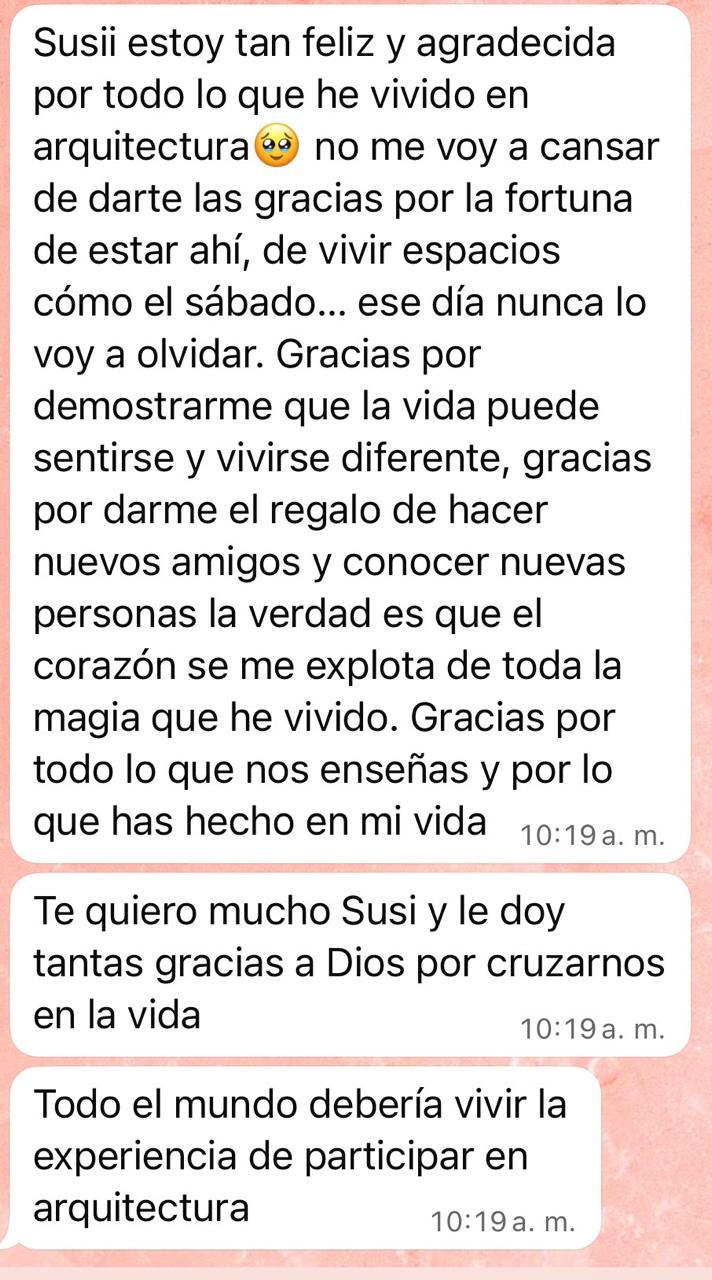 Mensaje de una persona sobre su experiencia con (des)enredando, testimonio 2