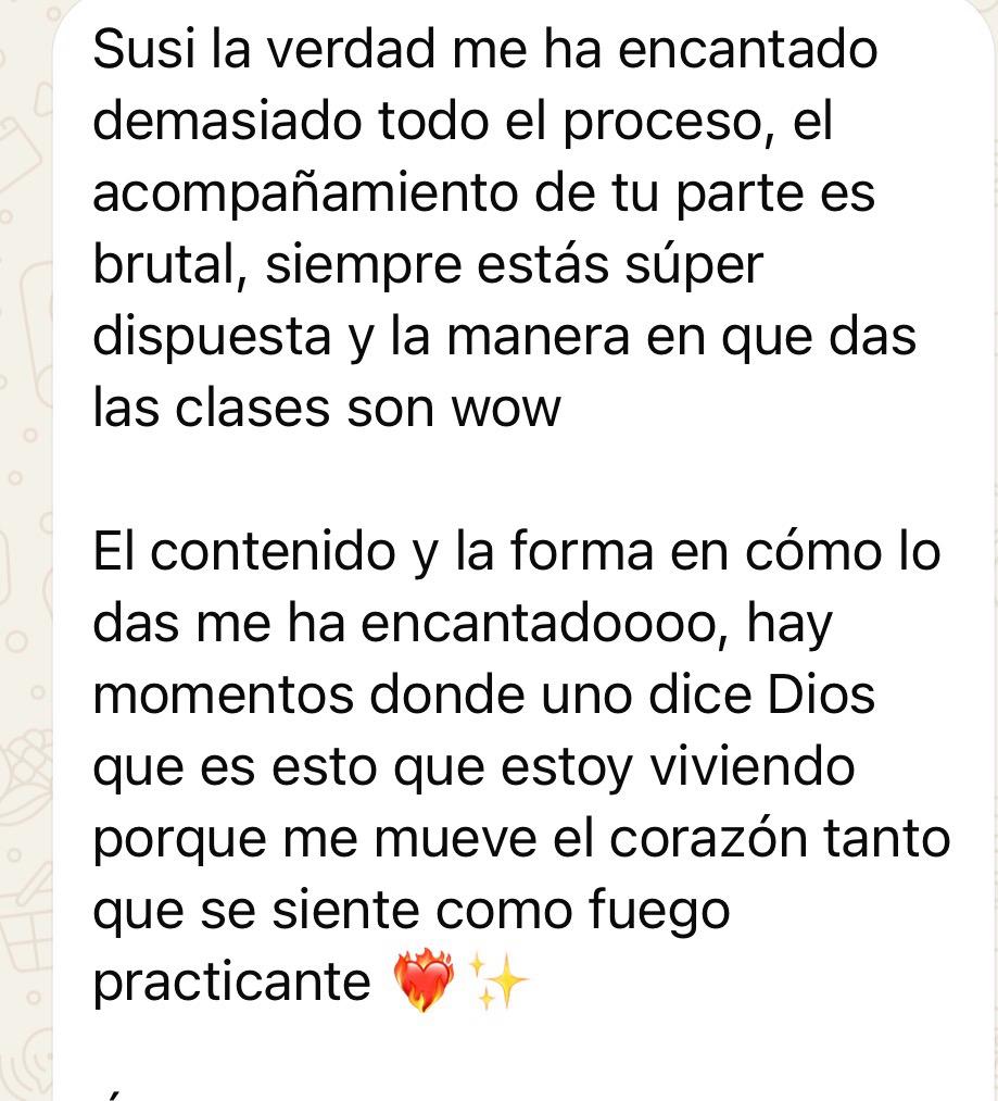 Mensaje de una persona sobre su experiencia con (des)enredando, testimonio 8